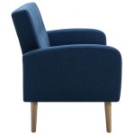 vidaXL Canapea de 3 persoane, material textil, albastru