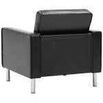vidaXL Fotoliu negru 75x70x75 cm piele ecologică