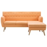 vidaXL Canapea formă L, textil, 171,5 x 138 x 81,5 cm, portocaliu vidaXL Canapea formă L, textil, 171,5 x 138 x 81,5 cm, portocaliu