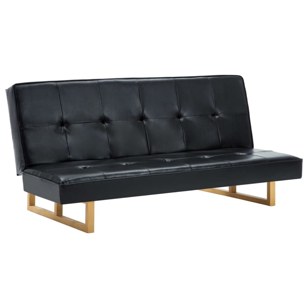 vidaXL Canapea extensibilă, piele artificială, negru