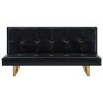 vidaXL Canapea extensibilă, piele artificială, negru vidaXL Canapea extensibilă, piele artificială, negru