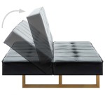 vidaXL Canapea extensibilă, piele artificială, negru vidaXL Canapea extensibilă, piele artificială, negru