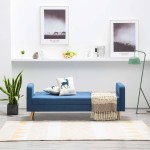 vidaXL Canapea din material textil albastru