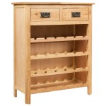 vidaXL Dulap de vinuri, 72 x 32 x 90 cm, lemn masiv de stejar vidaXL Dulap de vinuri, 72 x 32 x 90 cm, lemn masiv de stejar