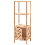 vidaXL Dulap depozitare baie, 39,5x35,5x123 cm, lemn de nuc masiv