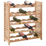 vidaXL Suport sticle vin pentru 25 sticle, 63x25x73 cm, lemn masiv nuc vidaXL Suport sticle vin pentru 25 sticle, 63x25x73 cm, lemn masiv nuc
