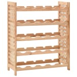 vidaXL Suport sticle vin pentru 25 sticle, 63x25x73 cm, lemn masiv nuc vidaXL Suport sticle vin pentru 25 sticle, 63x25x73 cm, lemn masiv nuc