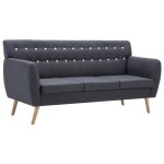 vidaXL Canapea 3 locuri, tapițerie textilă, 172x70x82 cm, gri închis vidaXL Canapea 3 locuri, tapițerie textilă, 172x70x82 cm, gri închis
