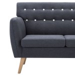 vidaXL Canapea 3 locuri, tapițerie textilă, 172x70x82 cm, gri închis vidaXL Canapea 3 locuri, tapițerie textilă, 172x70x82 cm, gri închis