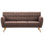 vidaXL Canapea cu 3 locuri, material textil, 172 x 70 x 82 cm, maro