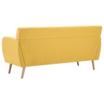 vidaXL Canapea cu 3 locuri, material textil, 172 x 70 x 82 cm, galben
