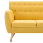 vidaXL Canapea cu 3 locuri, material textil, 172 x 70 x 82 cm, galben