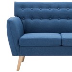 vidaXL Canapea cu 3 locuri, tapițerie textilă, 172x70x82 cm, albastru