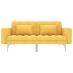 vidaXL Canapea extensibilă, galben, material textil