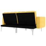 vidaXL Canapea extensibilă, galben, material textil