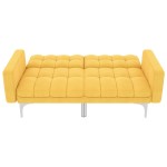 vidaXL Canapea extensibilă, galben, material textil