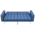 vidaXL Canapea extensibilă, albastru, material textil