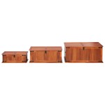 vidaXL Cufere de depozitare, 3 buc., lemn masiv de acacia vidaXL Cufere de depozitare, 3 buc., lemn masiv de acacia
