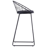 vidaXL Scaune de bar, 2 buc., negru, piele ecologică