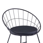 vidaXL Scaune de bar, 2 buc., negru, piele ecologică