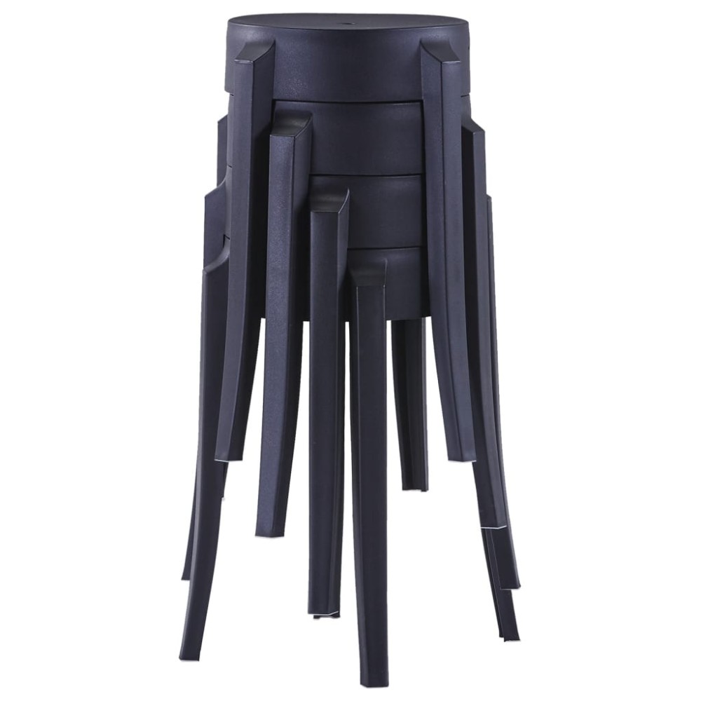 vidaXL Scaune stivuibile 4 buc., negru, plastic