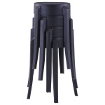 vidaXL Scaune stivuibile 4 buc., negru, plastic