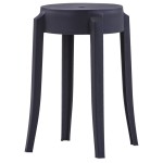 vidaXL Scaune stivuibile 4 buc., negru, plastic