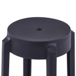 vidaXL Scaune stivuibile 4 buc., negru, plastic