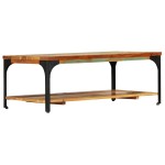 vidaXL Măsuță de cafea cu raft, 100 x 60 x 35 cm, lemn masiv reciclat vidaXL Măsuță de cafea cu raft, 100 x 60 x 35 cm, lemn masiv reciclat