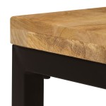 vidaXL Măsuță de cafea, 100x50x35 cm, lemn masiv de mango și oțel vidaXL Măsuță de cafea, 100x50x35 cm, lemn masiv de mango și oțel
