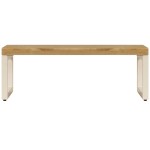 vidaXL Măsuță de cafea, 100x50x35 cm, lemn masiv de mango și oțel