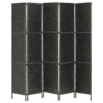vidaXL Paravan cameră cu 5 panouri, negru, 193x160 cm, zambilă de apă vidaXL Paravan cameră cu 5 panouri, negru, 193x160 cm, zambilă de apă