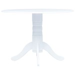 vidaXL Masă de bucătărie, alb, 106 cm, lemn masiv de hevea