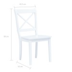 vidaXL Scaune de bucătărie, 2 buc., alb, lemn masiv de hevea vidaXL Scaune de bucătărie, 2 buc., alb, lemn masiv de hevea