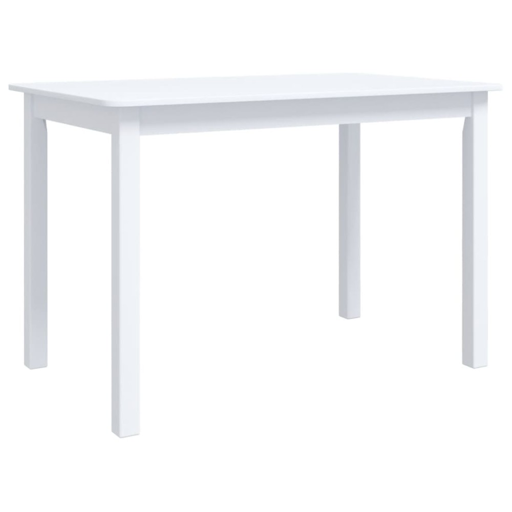 vidaXL Masă de bucătărie, alb, 114 x 71 x 75 cm, lemn masiv de hevea