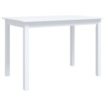 vidaXL Masă de bucătărie, alb, 114 x 71 x 75 cm, lemn masiv de hevea