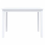 vidaXL Masă de bucătărie, alb, 114 x 71 x 75 cm, lemn masiv de hevea