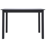 vidaXL Masă de bucătărie, negru, 114 x 71 x 75 cm, lemn masiv de hevea
