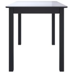 vidaXL Masă de bucătărie, negru, 114 x 71 x 75 cm, lemn masiv de hevea