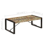 vidaXL Măsuță de cafea, 120 x 60 x 40 cm, lemn masiv reciclat vidaXL Măsuță de cafea, 120 x 60 x 40 cm, lemn masiv reciclat