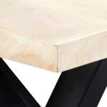vidaXL Masă de bucătărie, alb, 180x90x75 cm, lemn masiv de mango