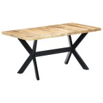 vidaXL Masă de bucătărie, 160x80x75cm, lemn masiv de mango nefinisat vidaXL Masă de bucătărie, 160x80x75cm, lemn masiv de mango nefinisat