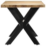 vidaXL Masă de bucătărie, 140x70x75 cm, lemn masiv de mango brut vidaXL Masă de bucătărie, 140x70x75 cm, lemn masiv de mango brut
