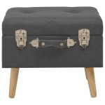 vidaXL Taburet cu depozitare, 40 cm, gri închis, material textil