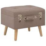 vidaXL Taburete cu depozitare, 3 buc., maro, material textil vidaXL Taburete cu depozitare, 3 buc., maro, material textil