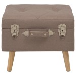 vidaXL Taburete cu depozitare, 3 buc., maro, material textil vidaXL Taburete cu depozitare, 3 buc., maro, material textil