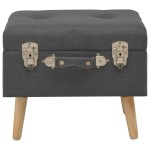 vidaXL Taburete cu depozitare, 3 buc., gri închis, material textil vidaXL Taburete cu depozitare, 3 buc., gri închis, material textil