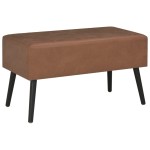vidaXL Măsuță de cafea, maro închis, 80 x 40 x 46 cm, piele ecologică vidaXL Măsuță de cafea, maro închis, 80 x 40 x 46 cm, piele ecologică