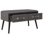 vidaXL Măsuță de cafea, gri, 80 x 40 x 46 cm, piele ecologică vidaXL Măsuță de cafea, gri, 80 x 40 x 46 cm, piele ecologică
