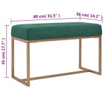vidaXL Bancă, verde, 80 cm, catifea vidaXL Bancă, verde, 80 cm, catifea